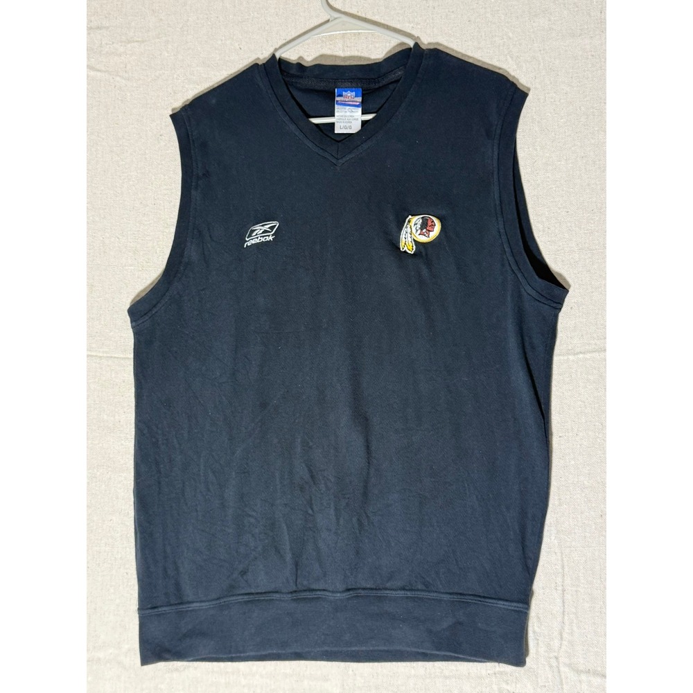 Reebok NFL Washington Redskins Sleeveless Sweatshirt Vest Black Large R818A